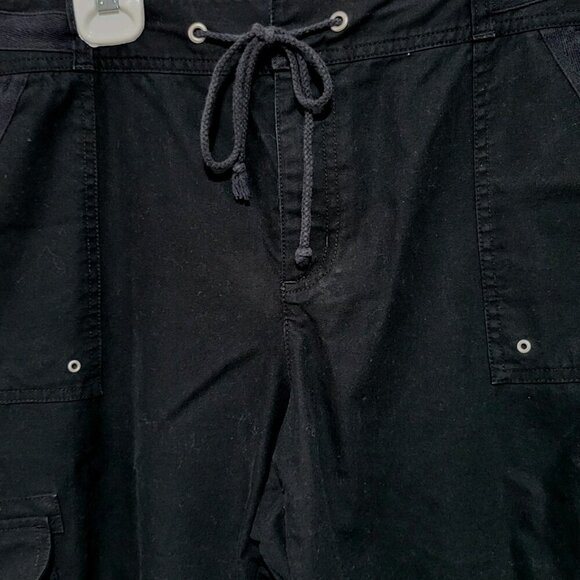 Christopher and Banks Capris 12 Women's Black Nautical Drawstring Tab Cuffs - Picture 3 of 4